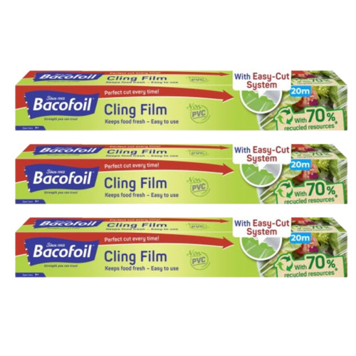 Three 5cm 20cm bacofoil - 32.5cm,